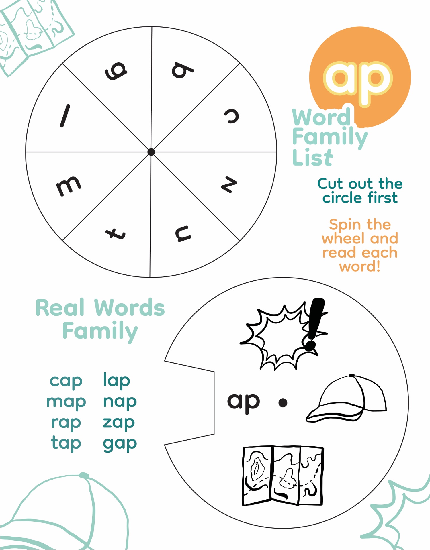 Word Family Wheel Printables