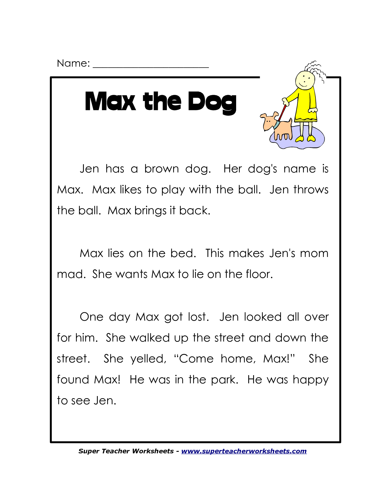 Grade 1 English Reading Worksheets Pdf