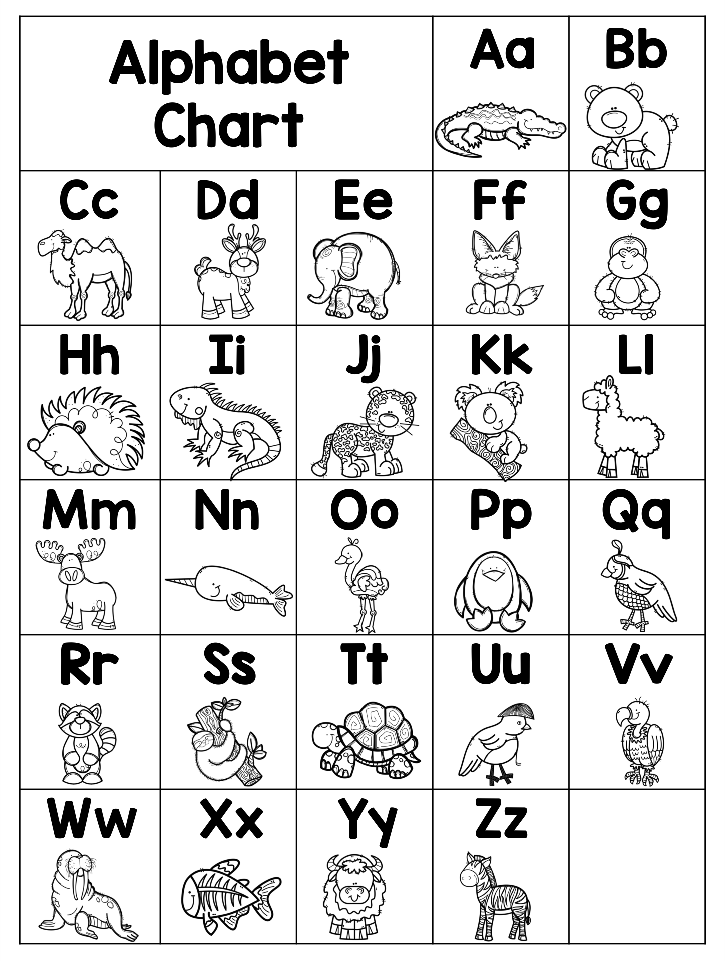 10 best printable letter chart printablee com