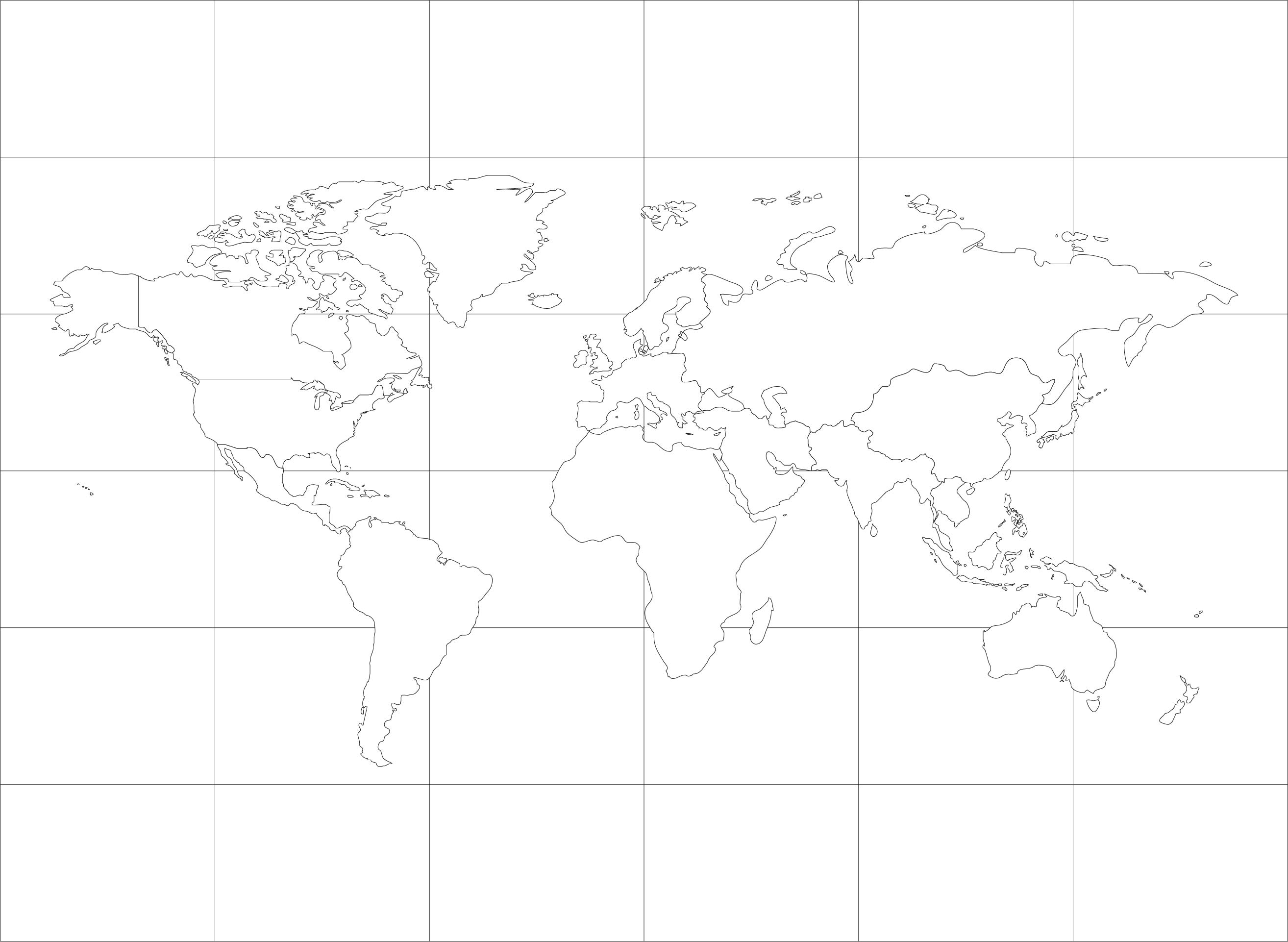 Large Blank World Map With Countries