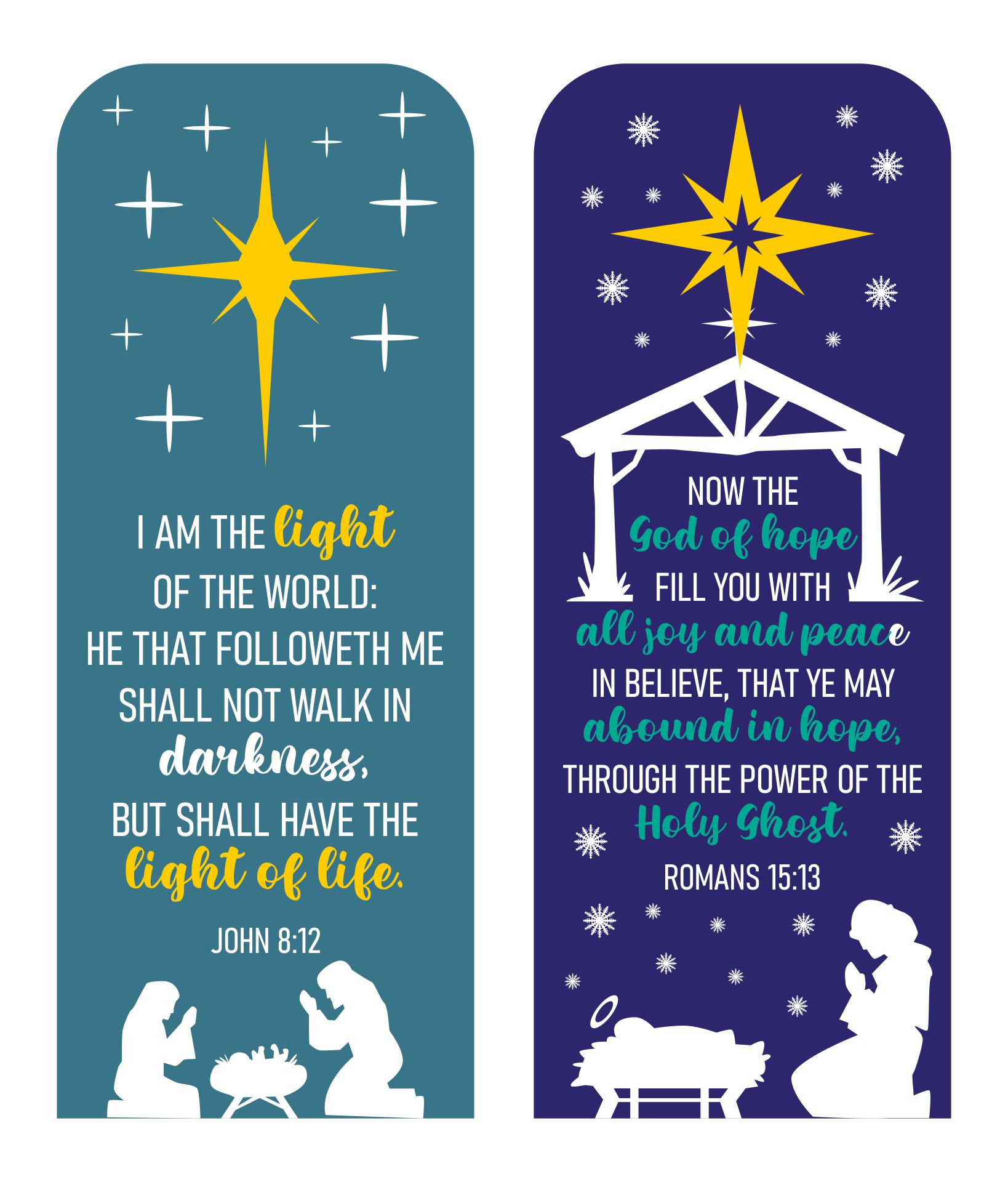 Christian Christmas Bookmarks Printable