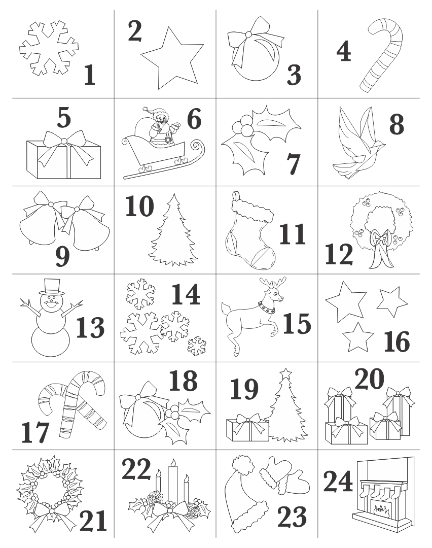 6 Best Christmas Countdown Tree Printable