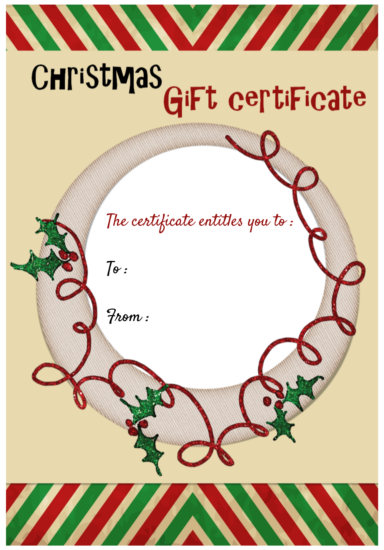 Christmas Gift Certificate Template Free