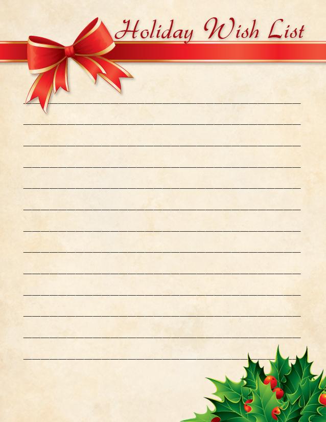 5 Best Blank Christmas Wish List Printable
