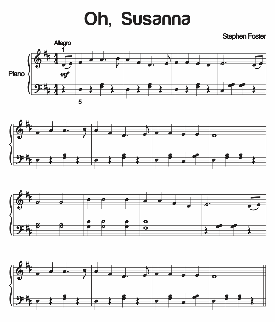 free piano sheet music with letters