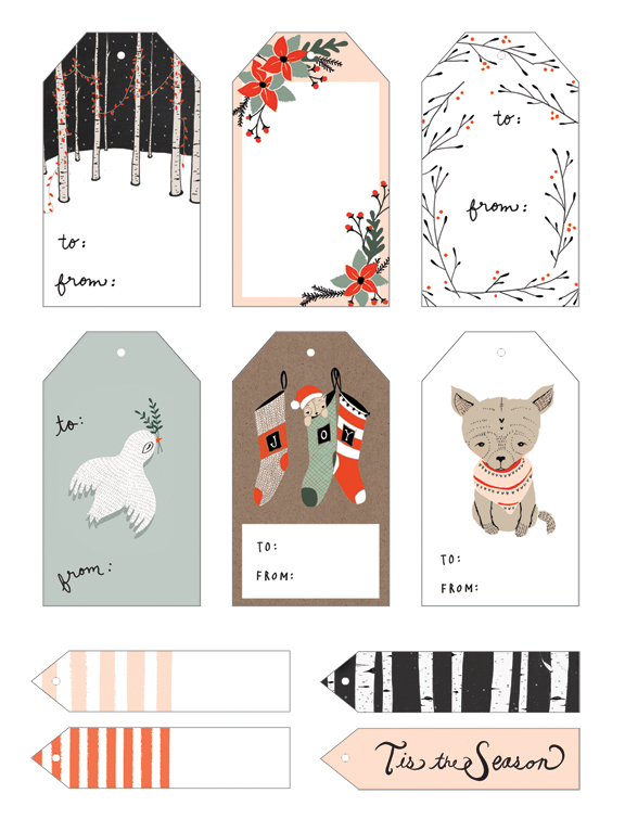 Christmas Card Tags Printables