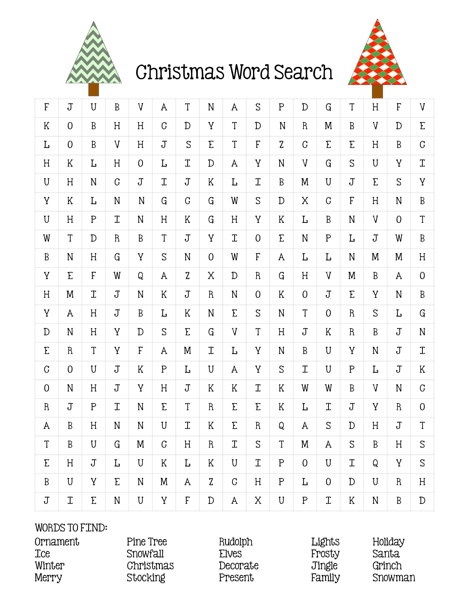 Printable Christmas Word Searches
