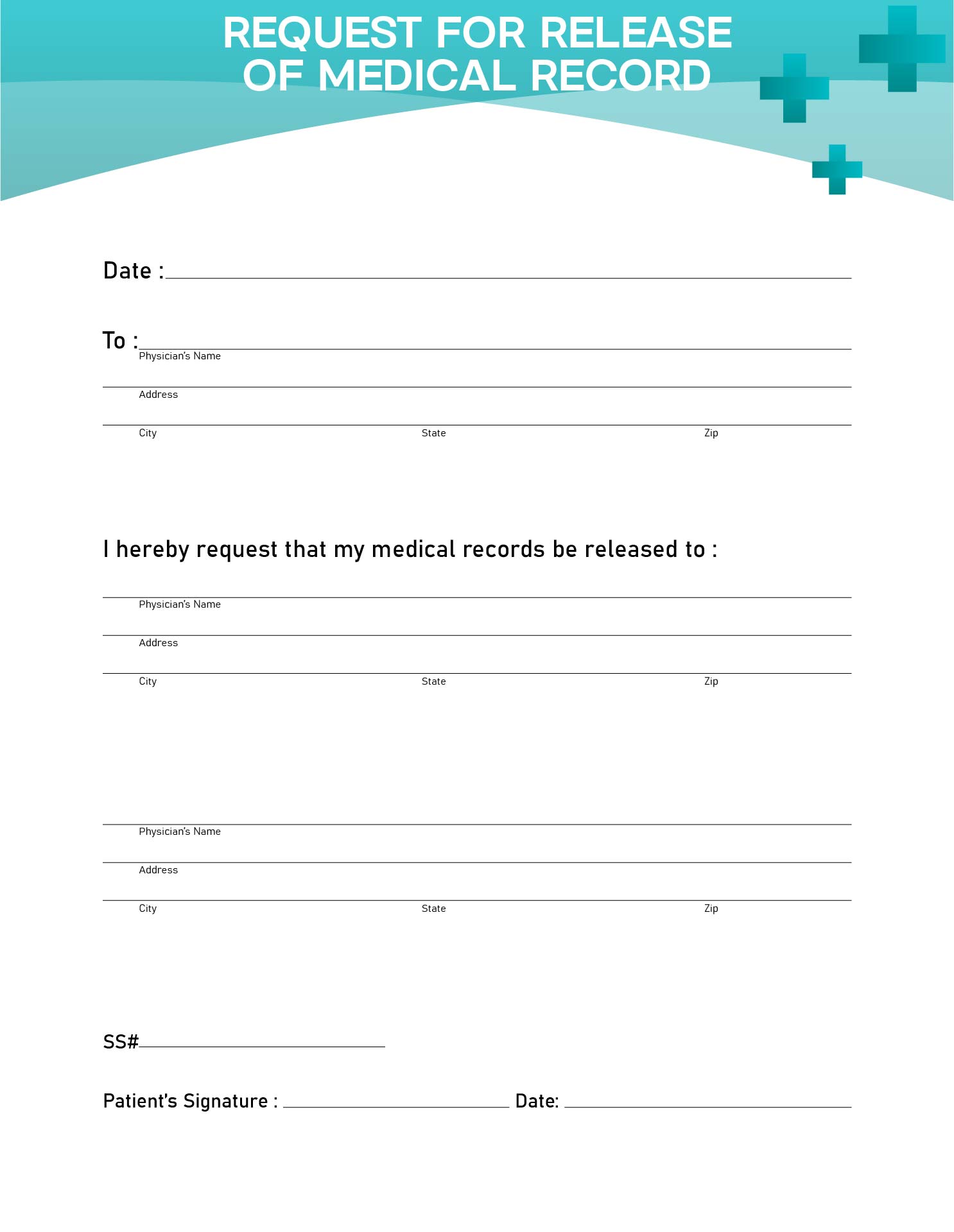 Printable Medical Release Form