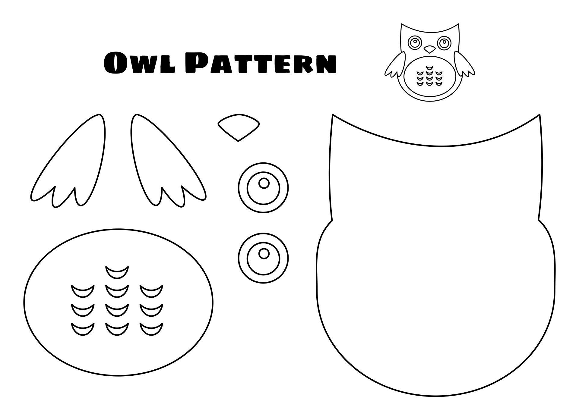 Preschool Printable Owl Pattern