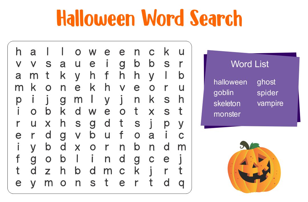 Halloween Word Search PDF