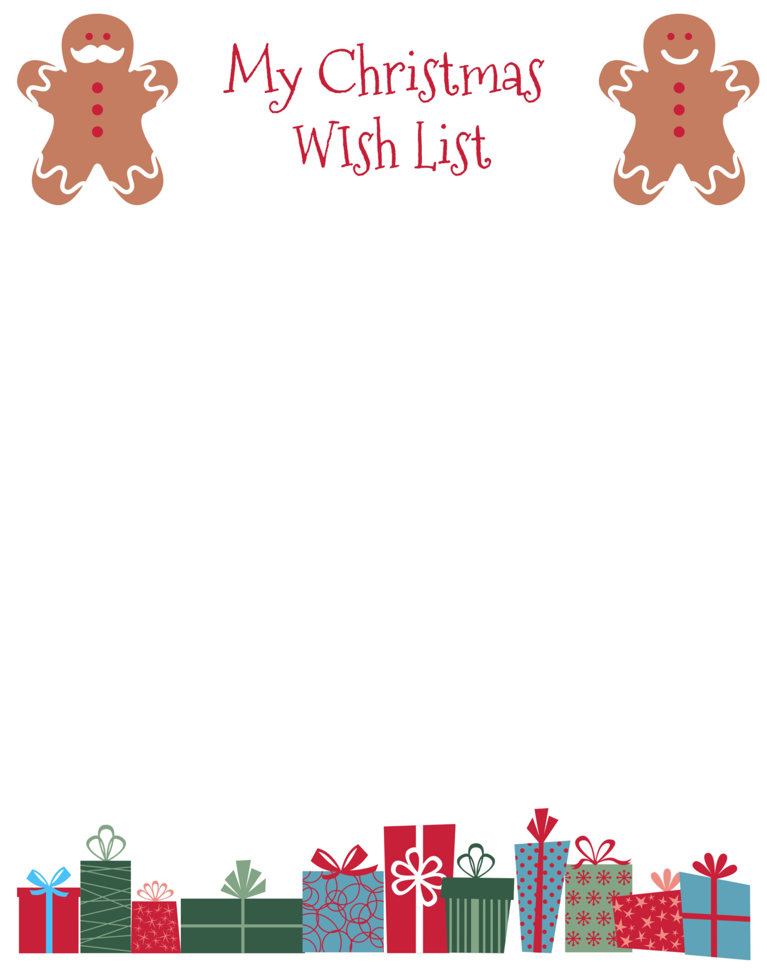 5 Best Blank Christmas Wish List Printable Pdf For Free At Printablee