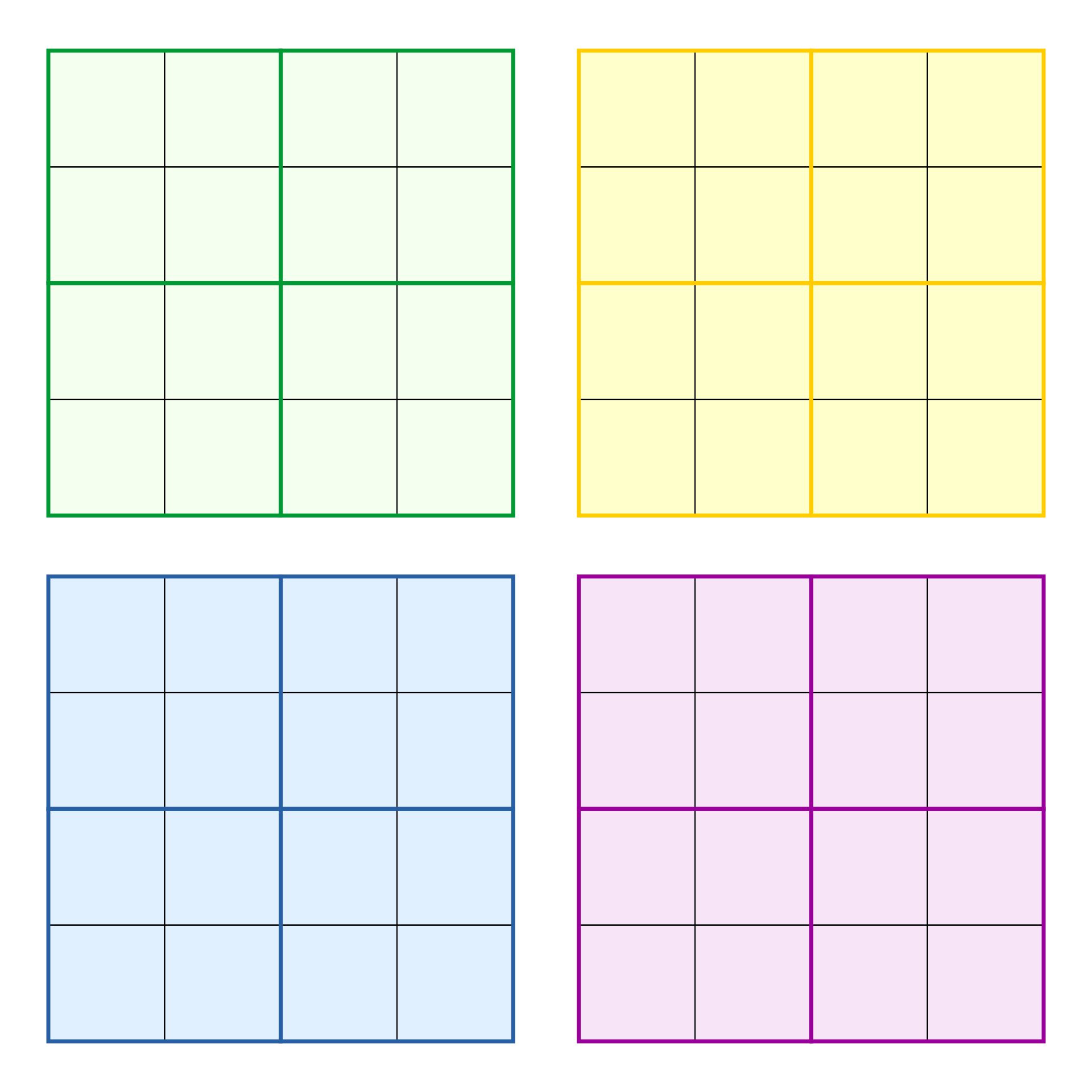 Printable Blank Sudoku Grids 4 per Page
