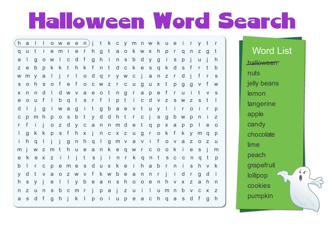 Easy Halloween Word Search Printable