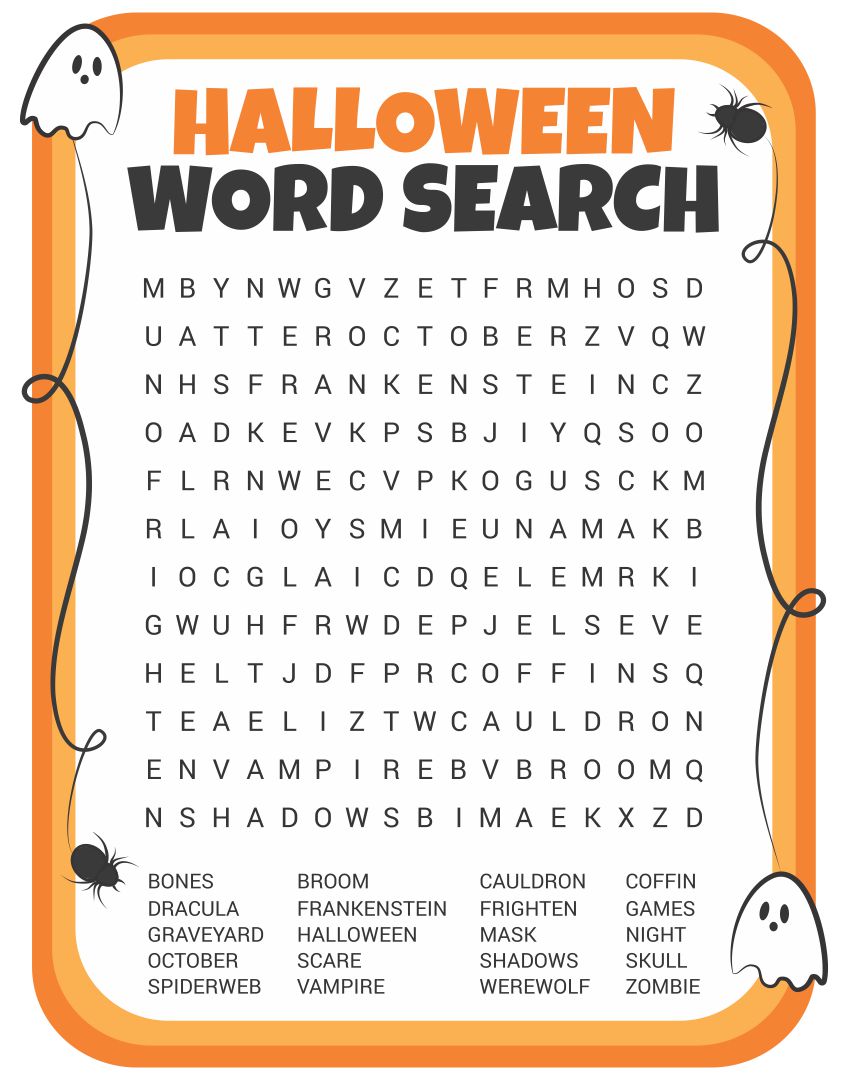 15 Best Easy Halloween Word Search Printable