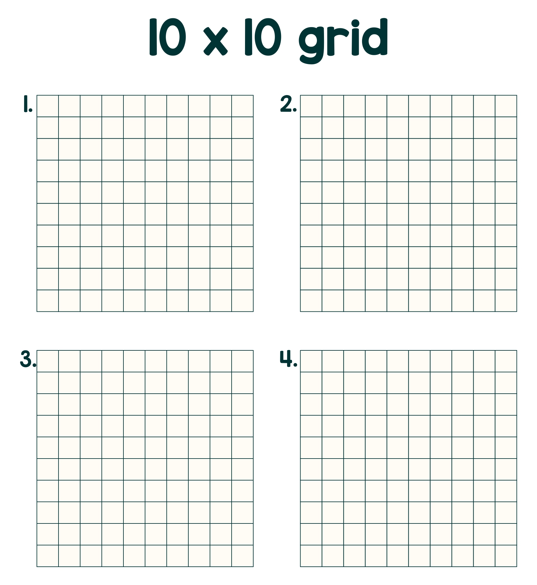 10 X 10 Grid Graph Paper - Free Printable Paper