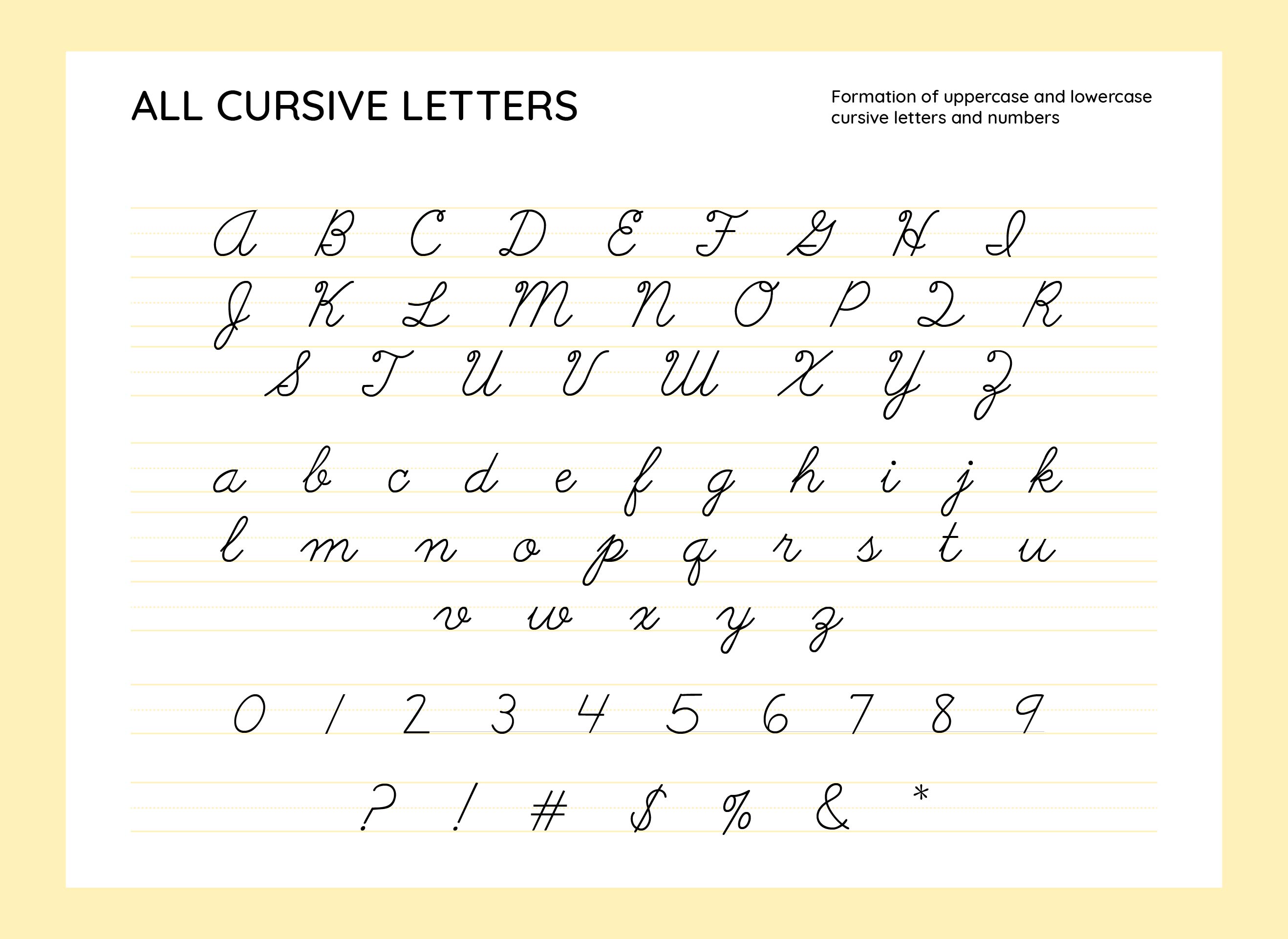 All Cursive Letters