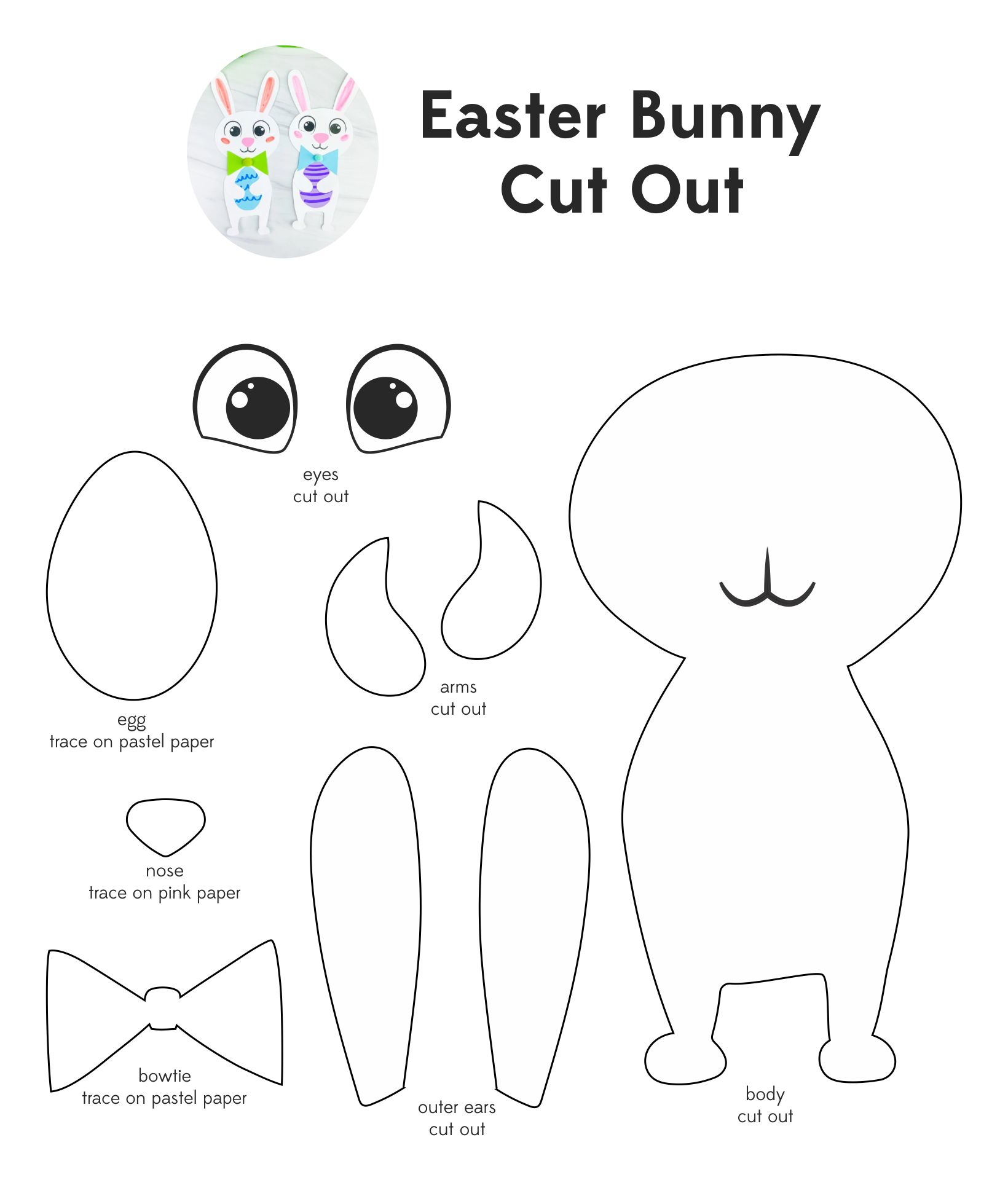 Easter Bunny Cut Out Pattern