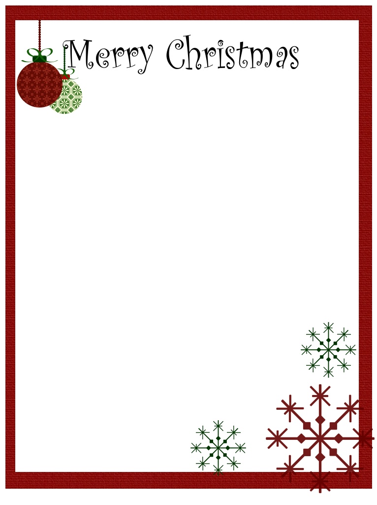 Printable Christmas Stationery Templates