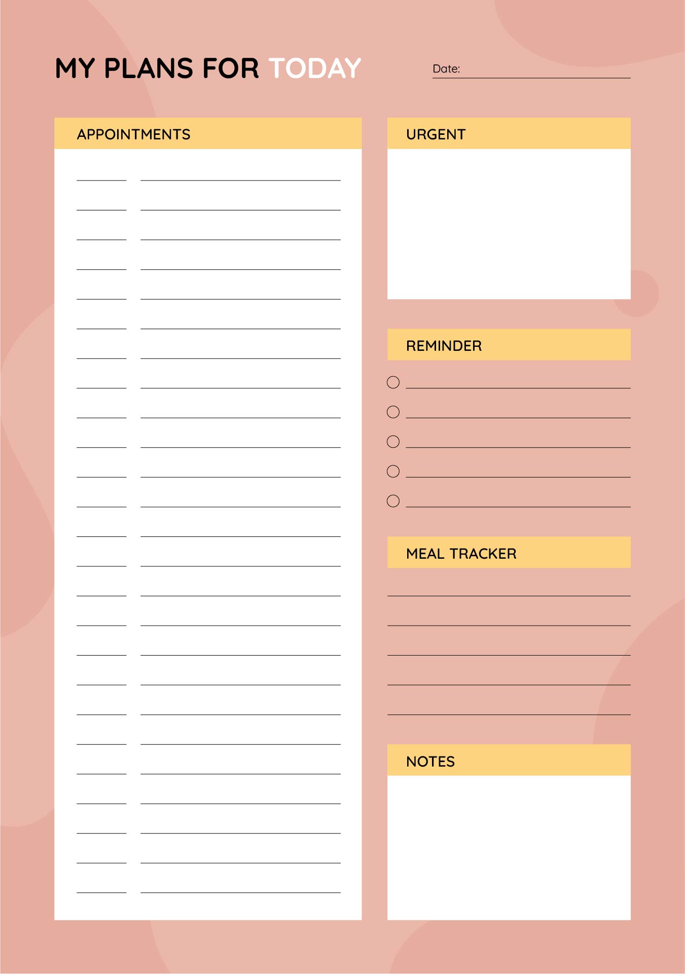 Printable Daily Planner Sheets