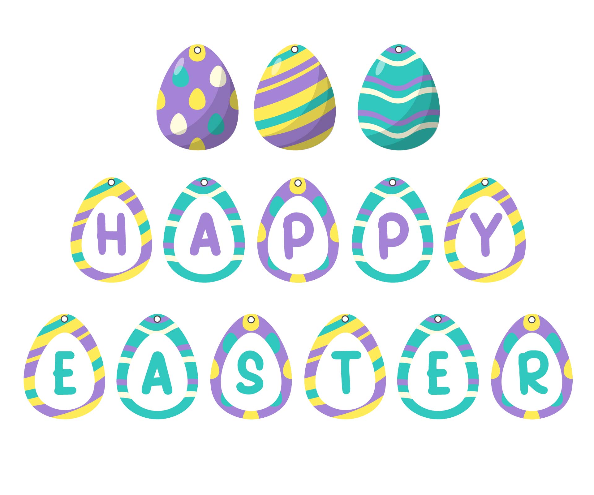 Printable Easter Egg Banner