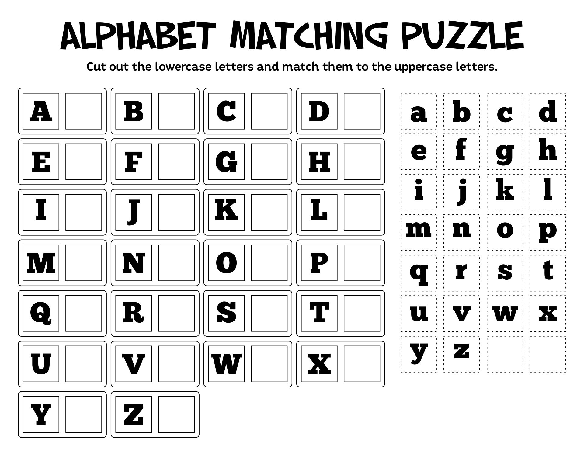 Printable Letter Matching Game