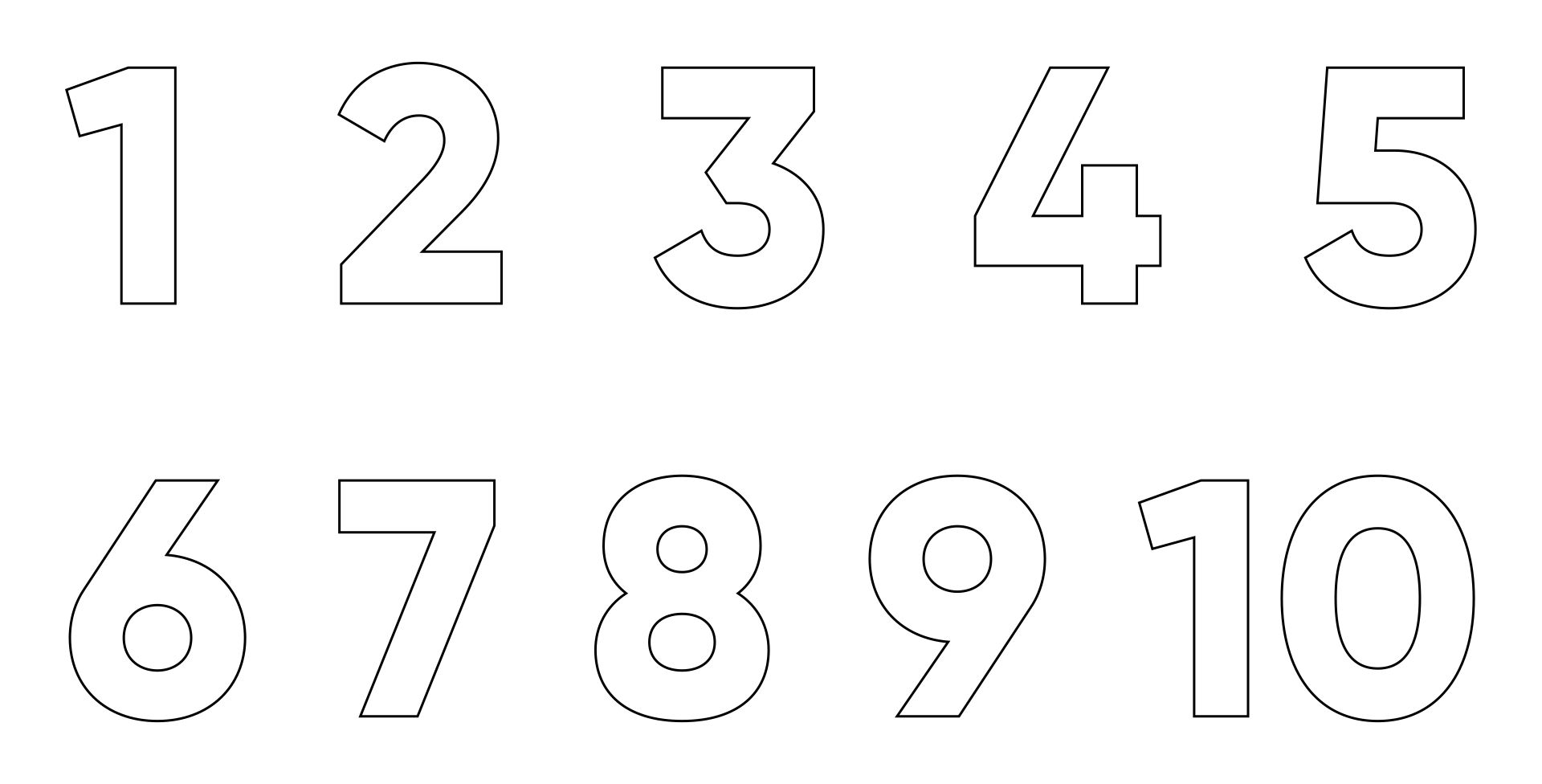 Printable Block Style Numbers