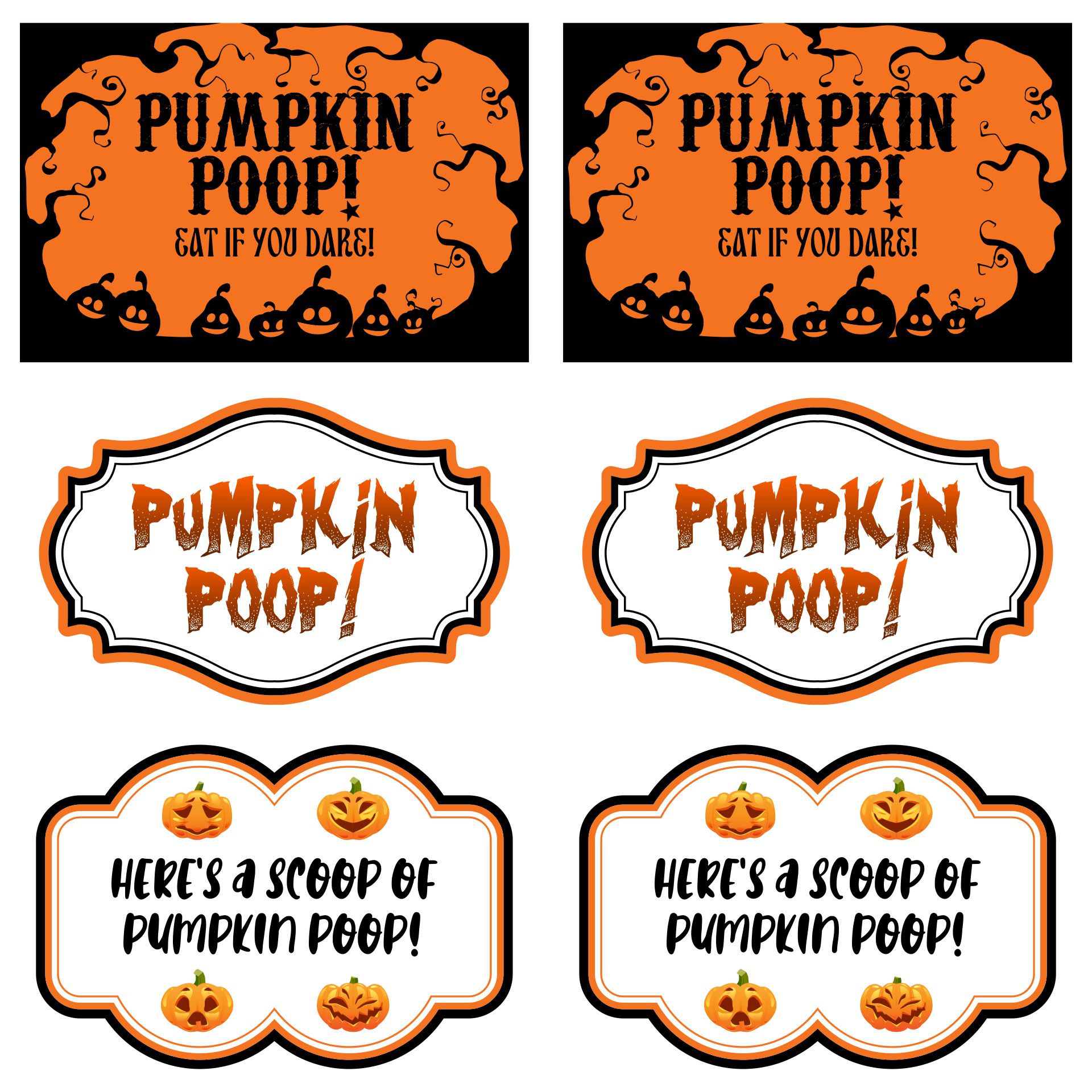 Printable Pumpkin Poop