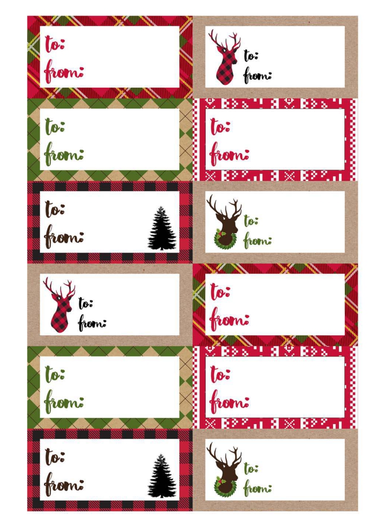 Rustic Printable Christmas Labels
