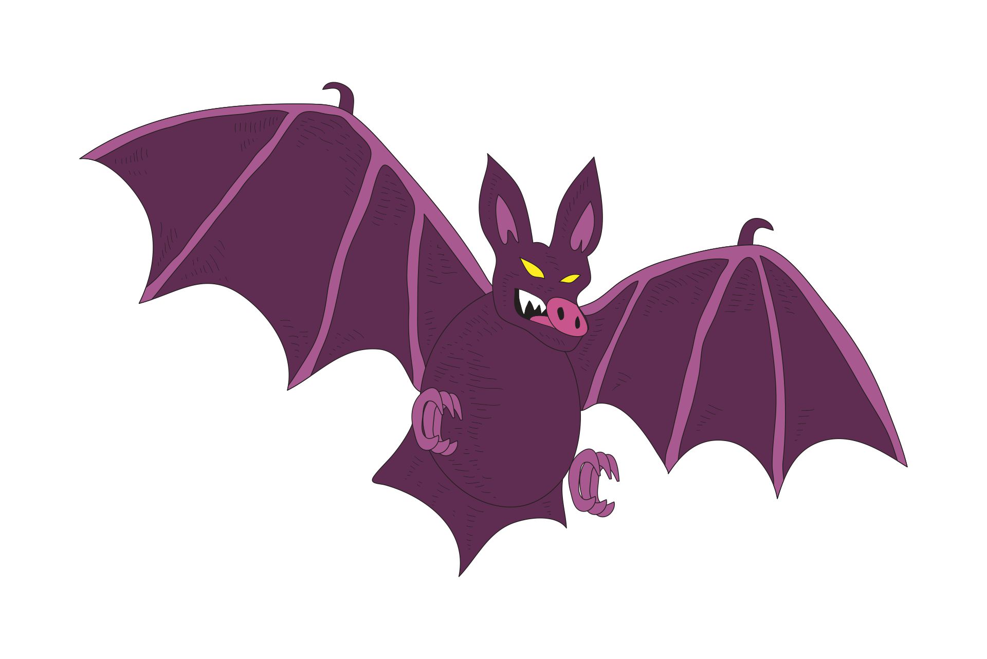 Halloween Bat Flying Illustration