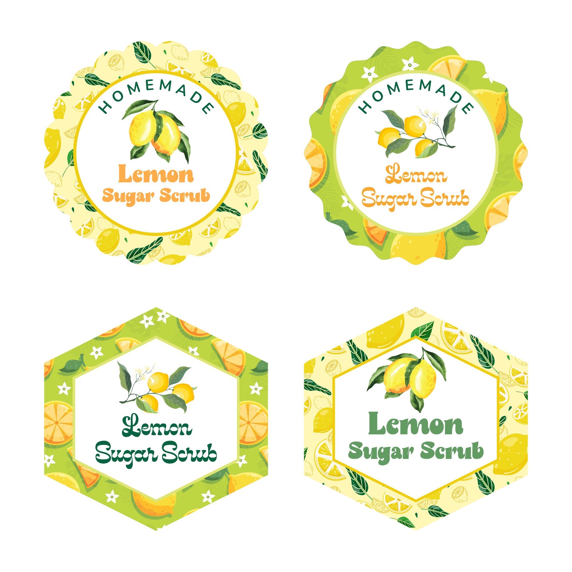 Lemon Sugar Scrub Labels