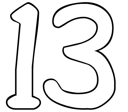 Number 13 Coloring Page