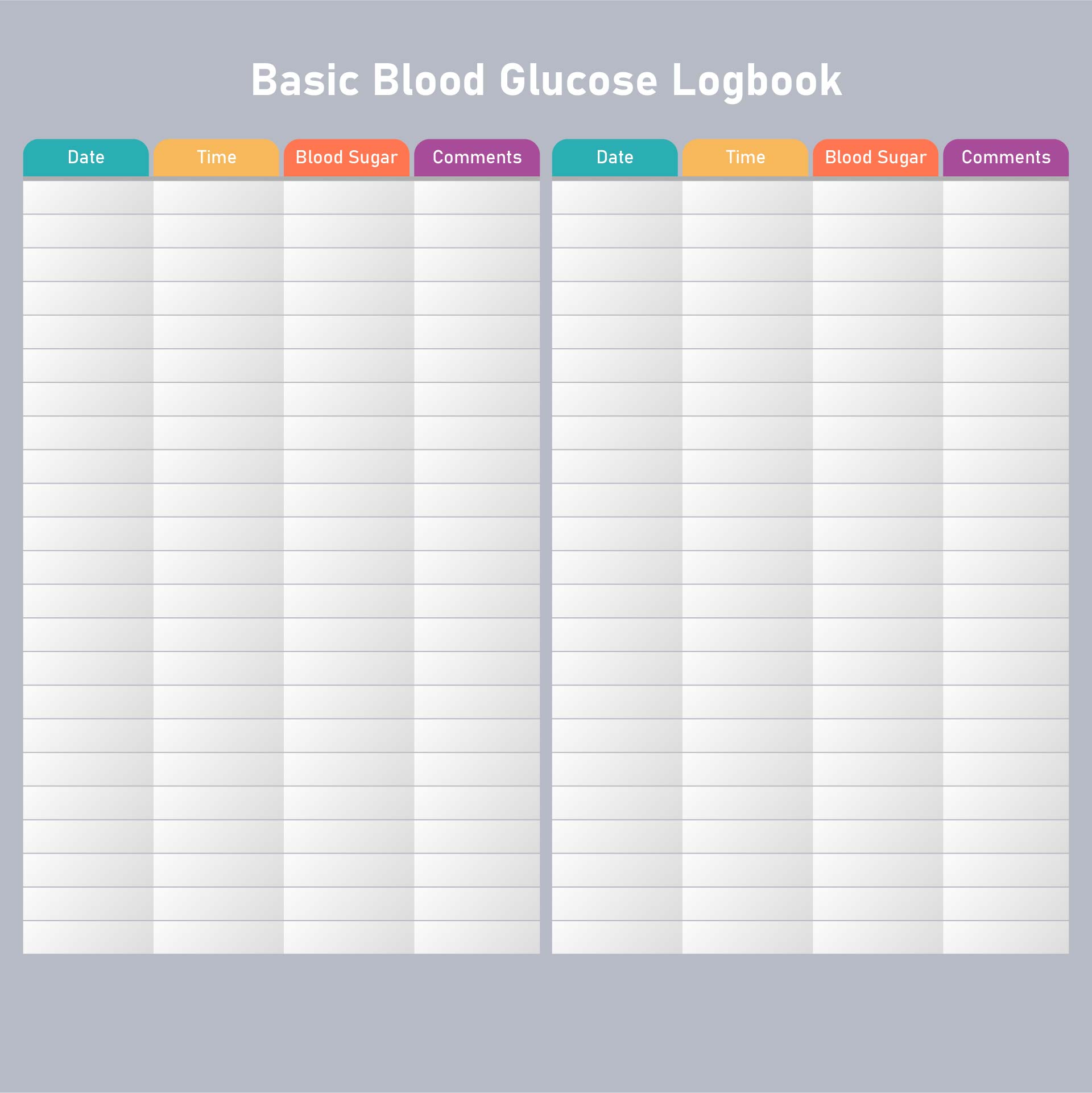 Printable Blood Glucose Level Chart