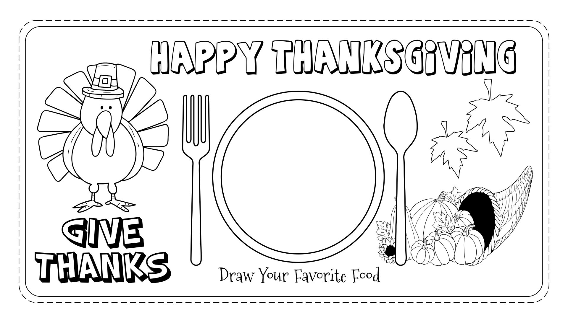 Printable Placemats for Kids to Color