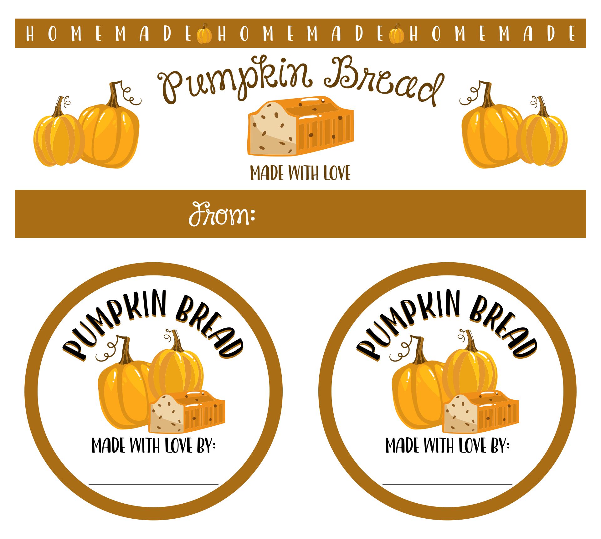Pumpkin Bread Printable Labels