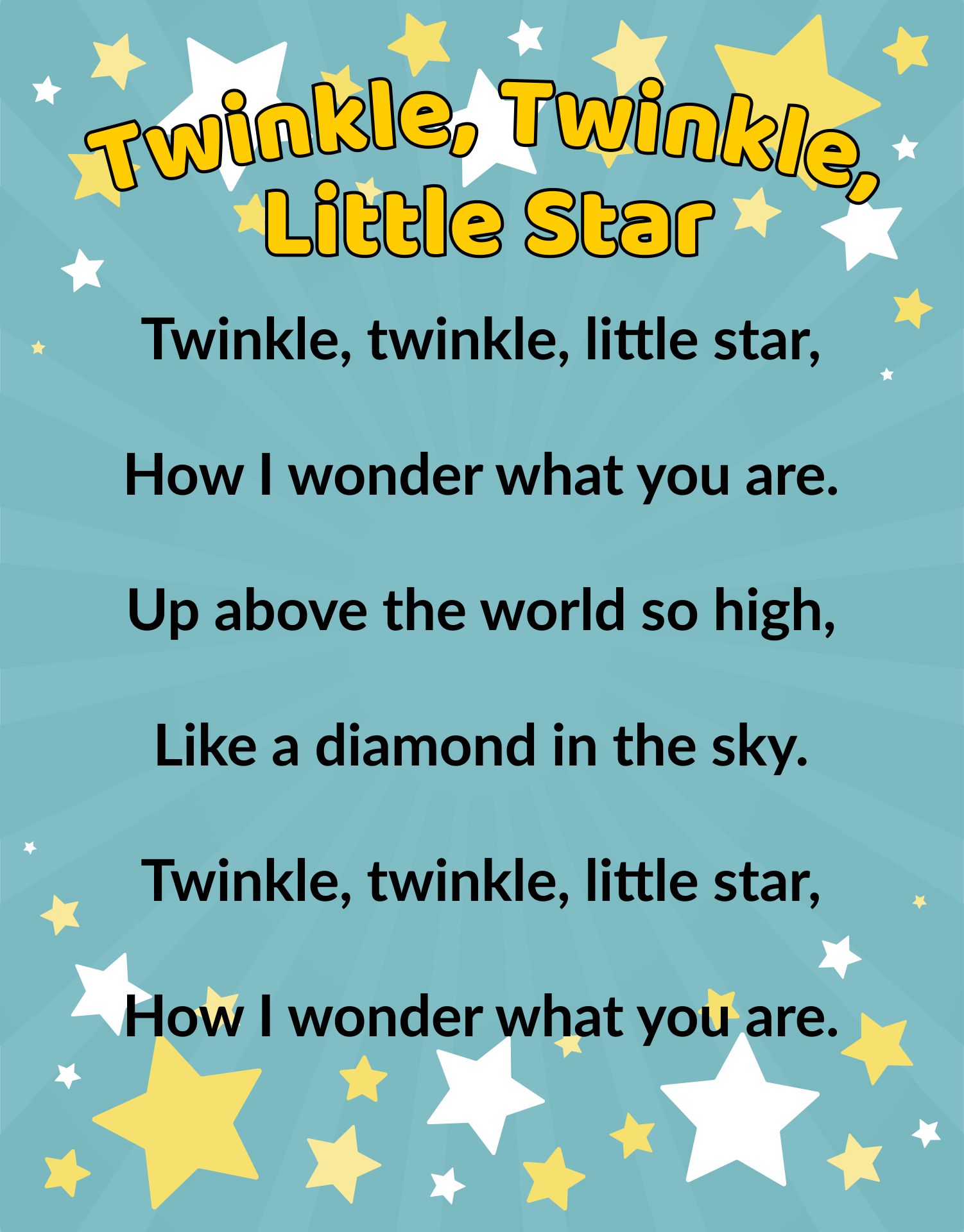 Twinkle Twinkle Little Star Poem