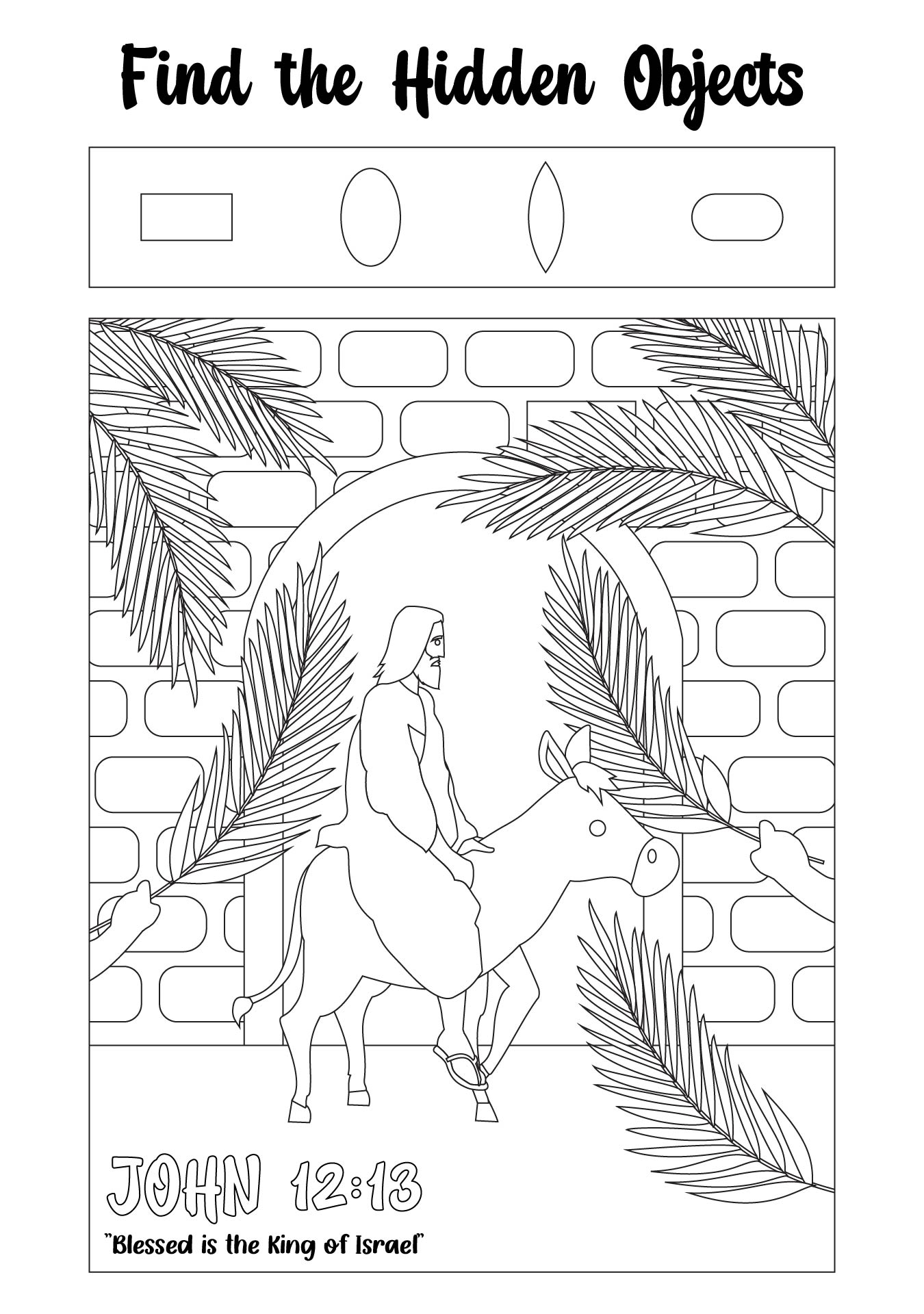 Bible Printables Hidden Objects Puzzle