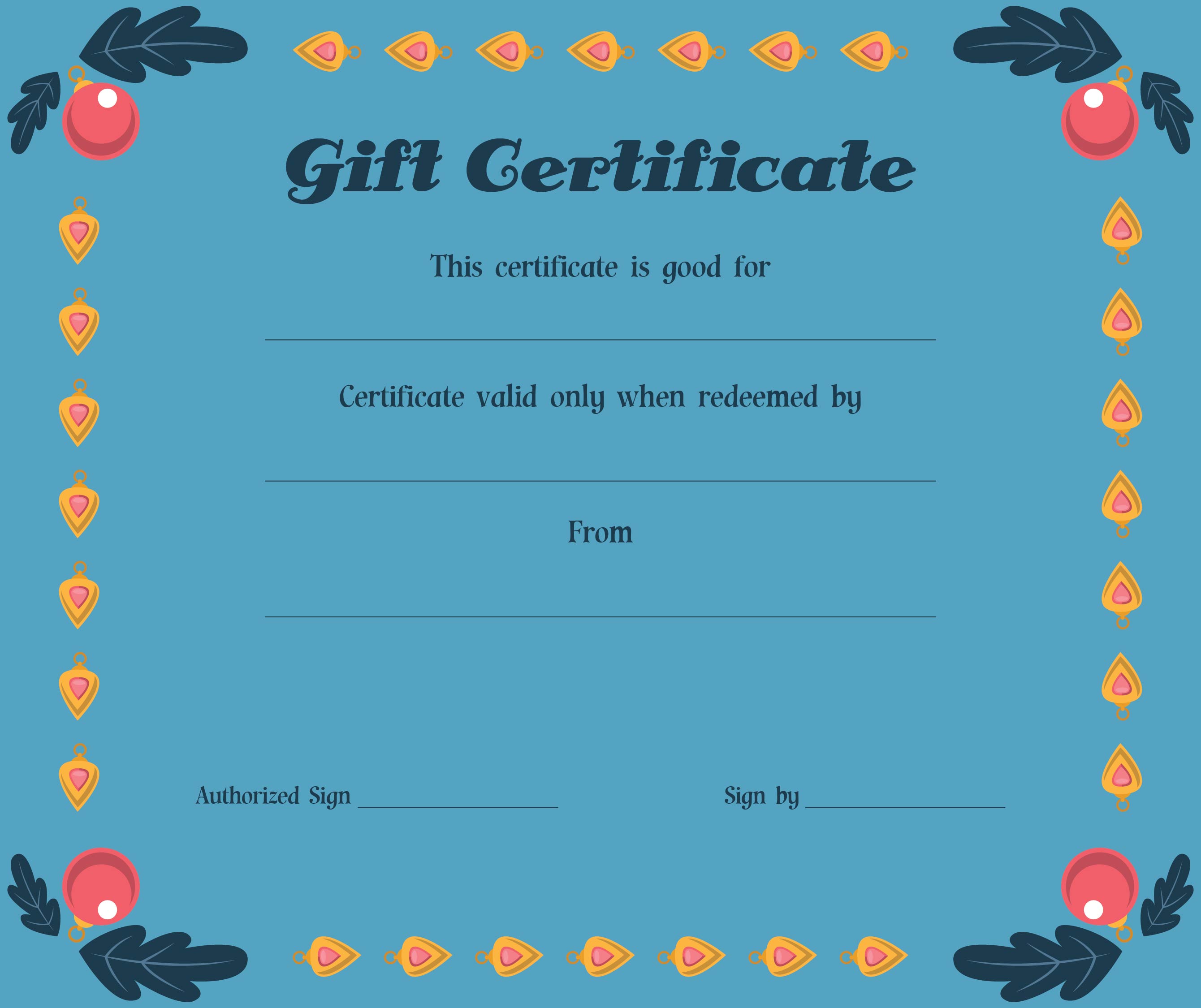 Blank Christmas Gift Certificate Template