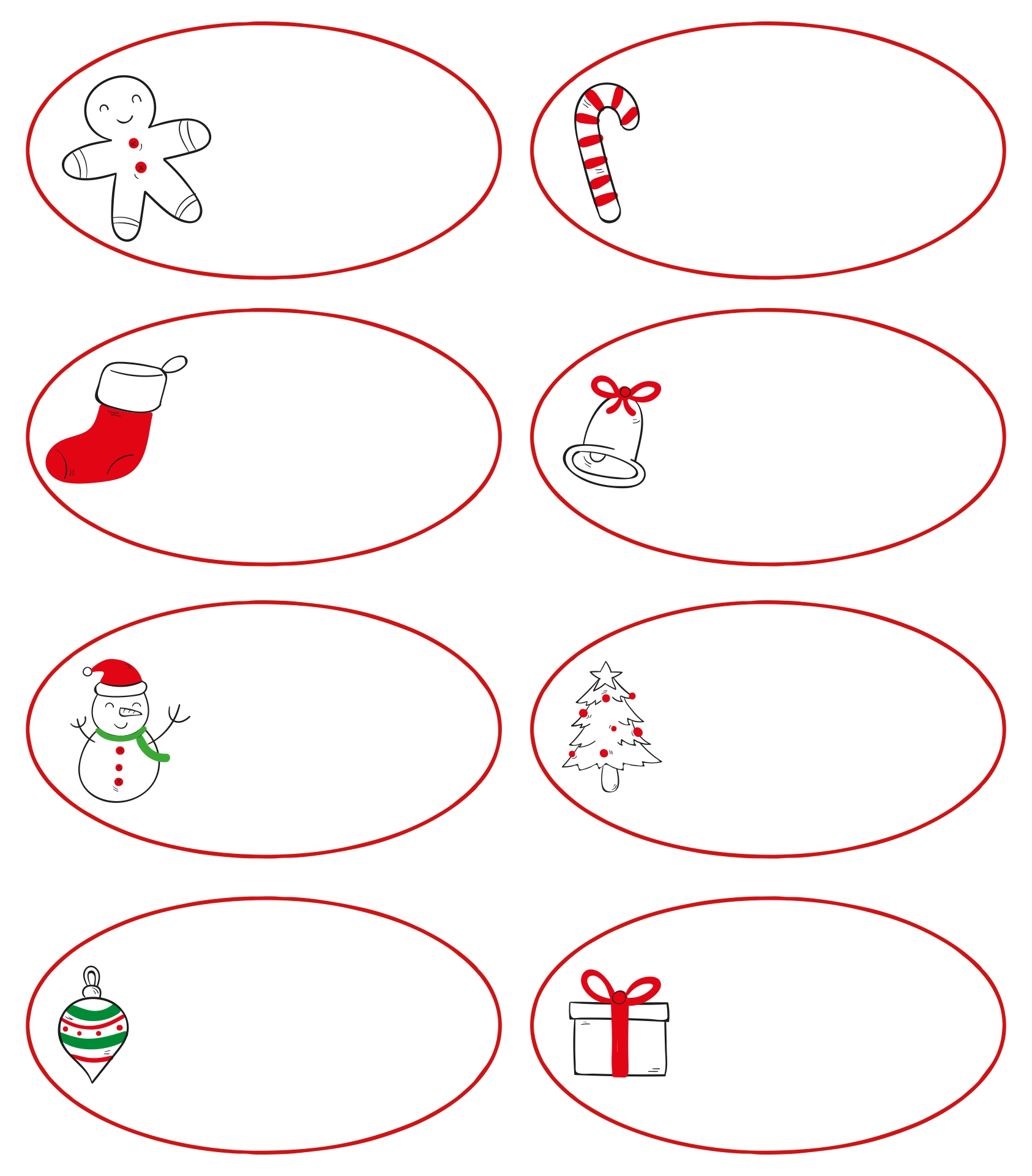 Christmas Candy Cane Printable Labels