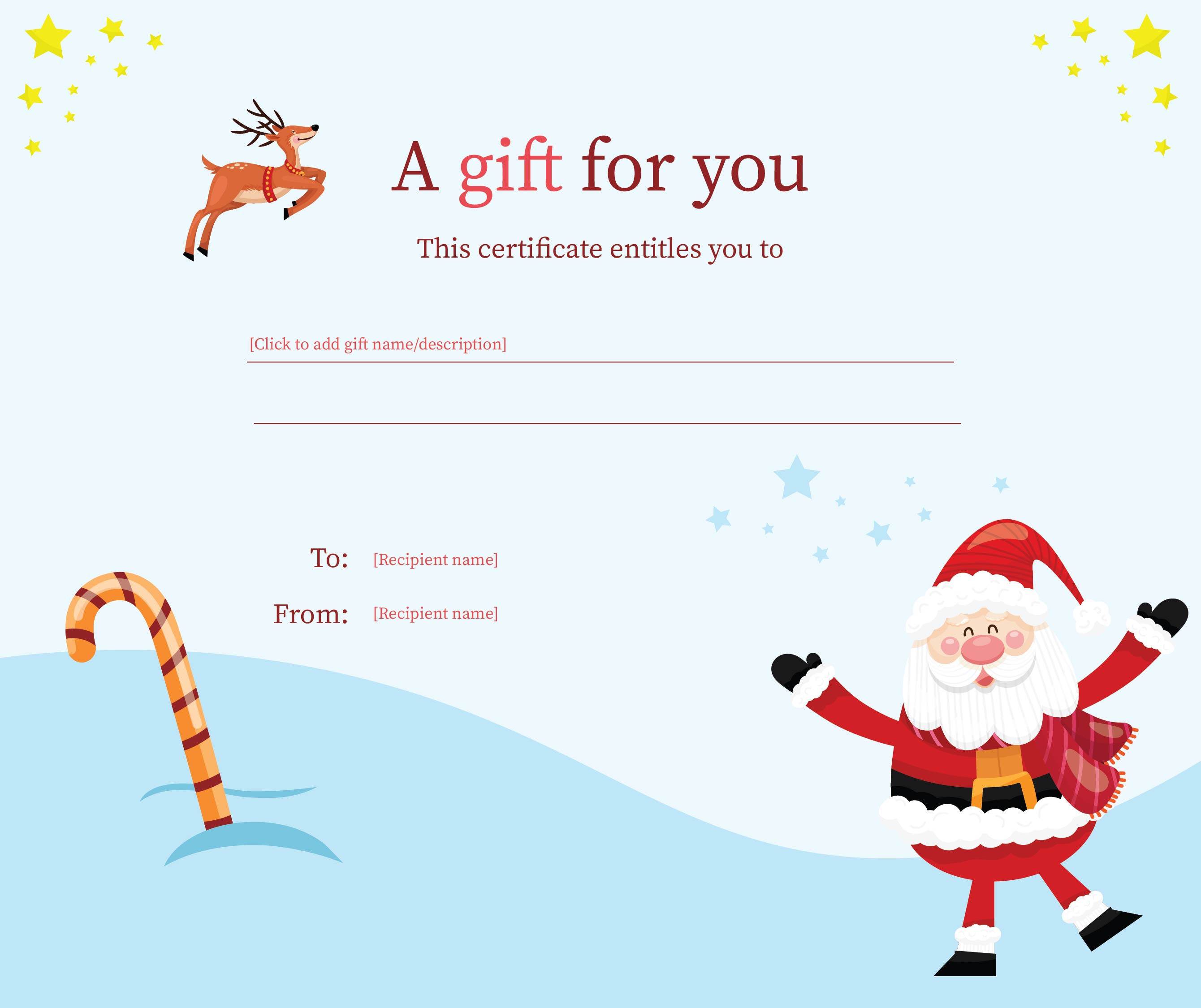 Christmas Gift Certificate Template Word