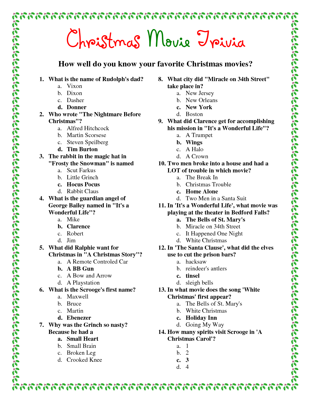 Christmas Trivia Questions And Answers Easy 2023 Latest Perfect Awesome 