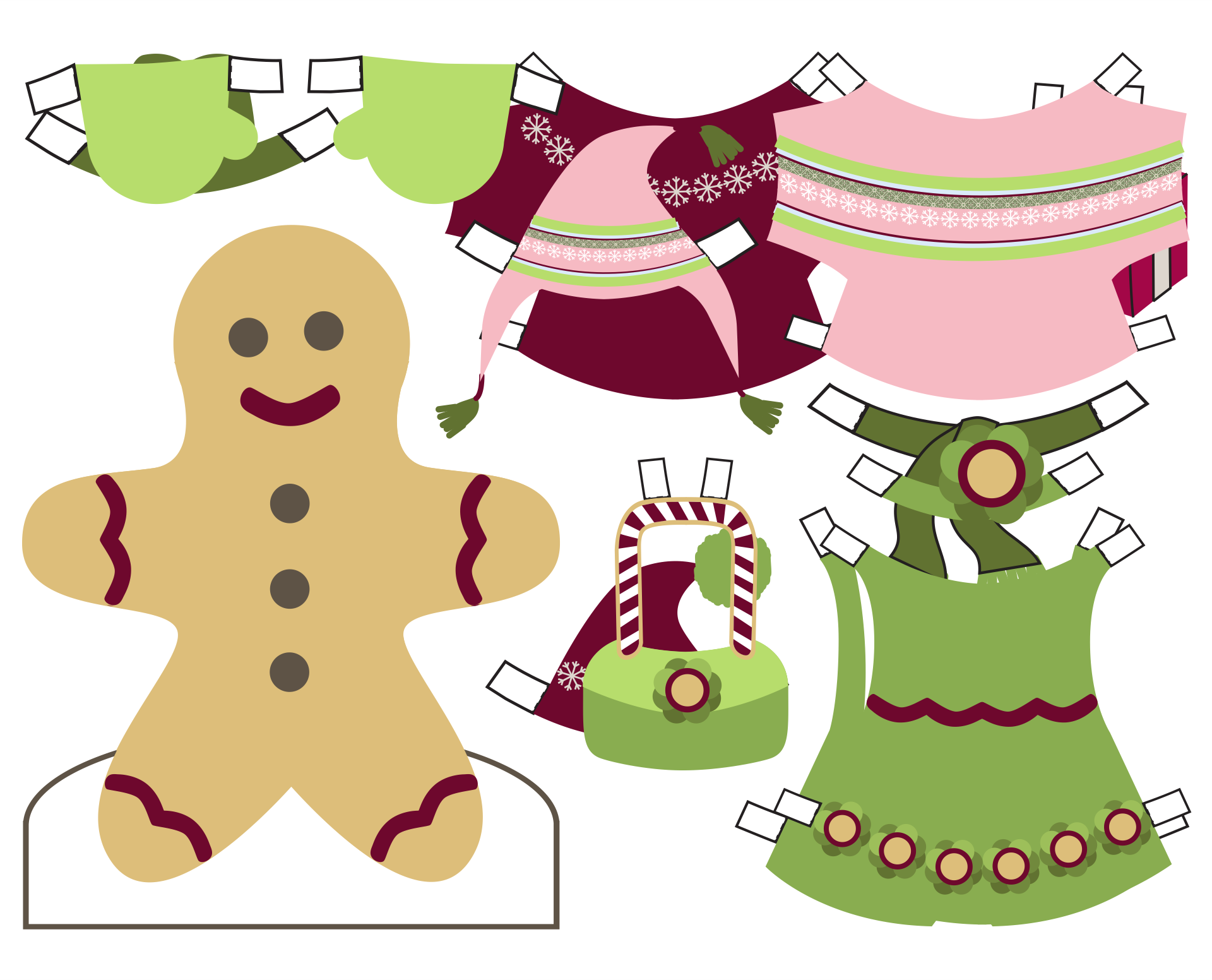 Christmas Paper Doll Printable Crafts