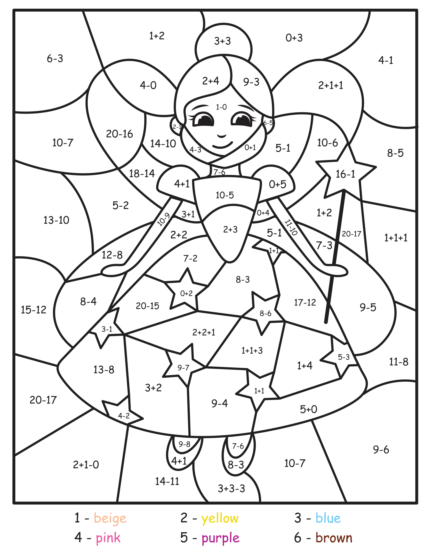 Disney Princess Color By Number Printables disney-princess-color-by-number-printables