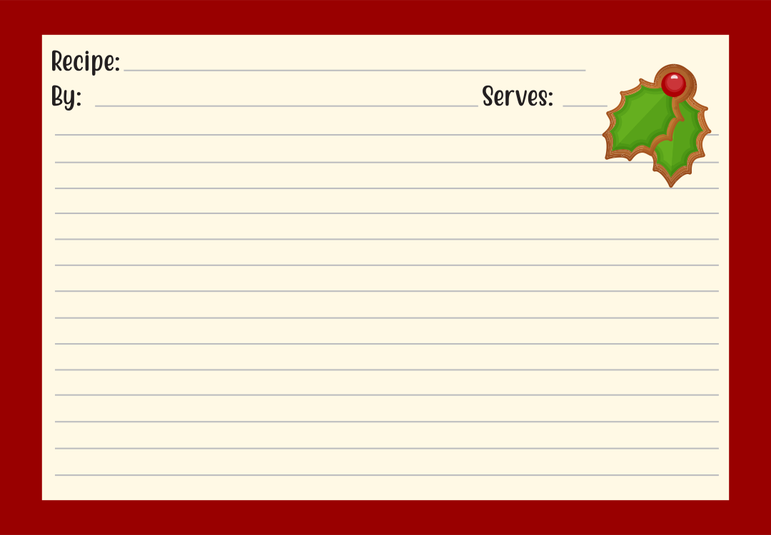 Free Printable Recipe Card Template For Word