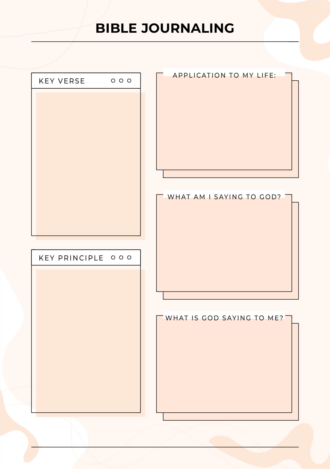 Printable Bible Study Journal Pages Templates