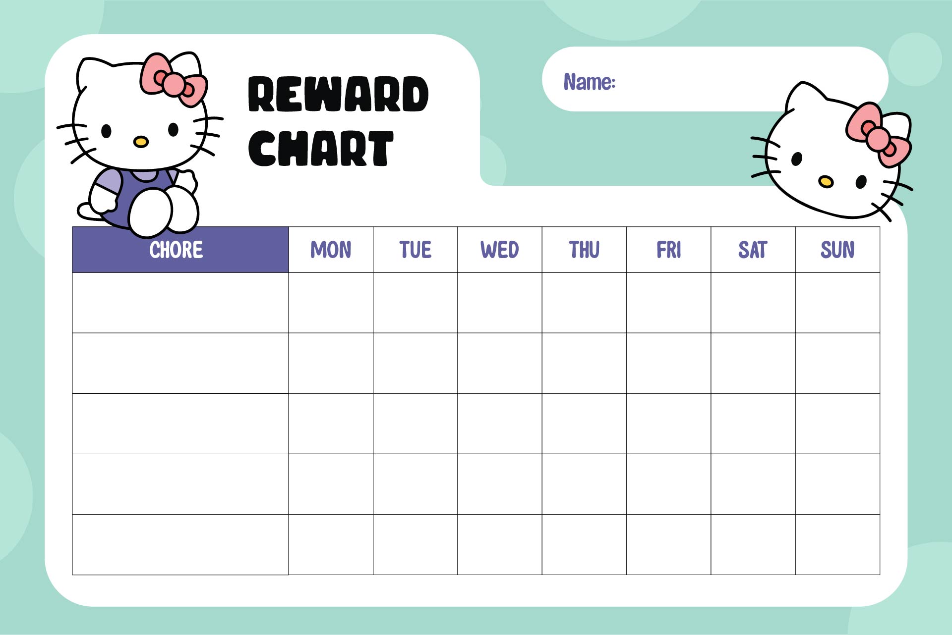 Hello Kitty Chart