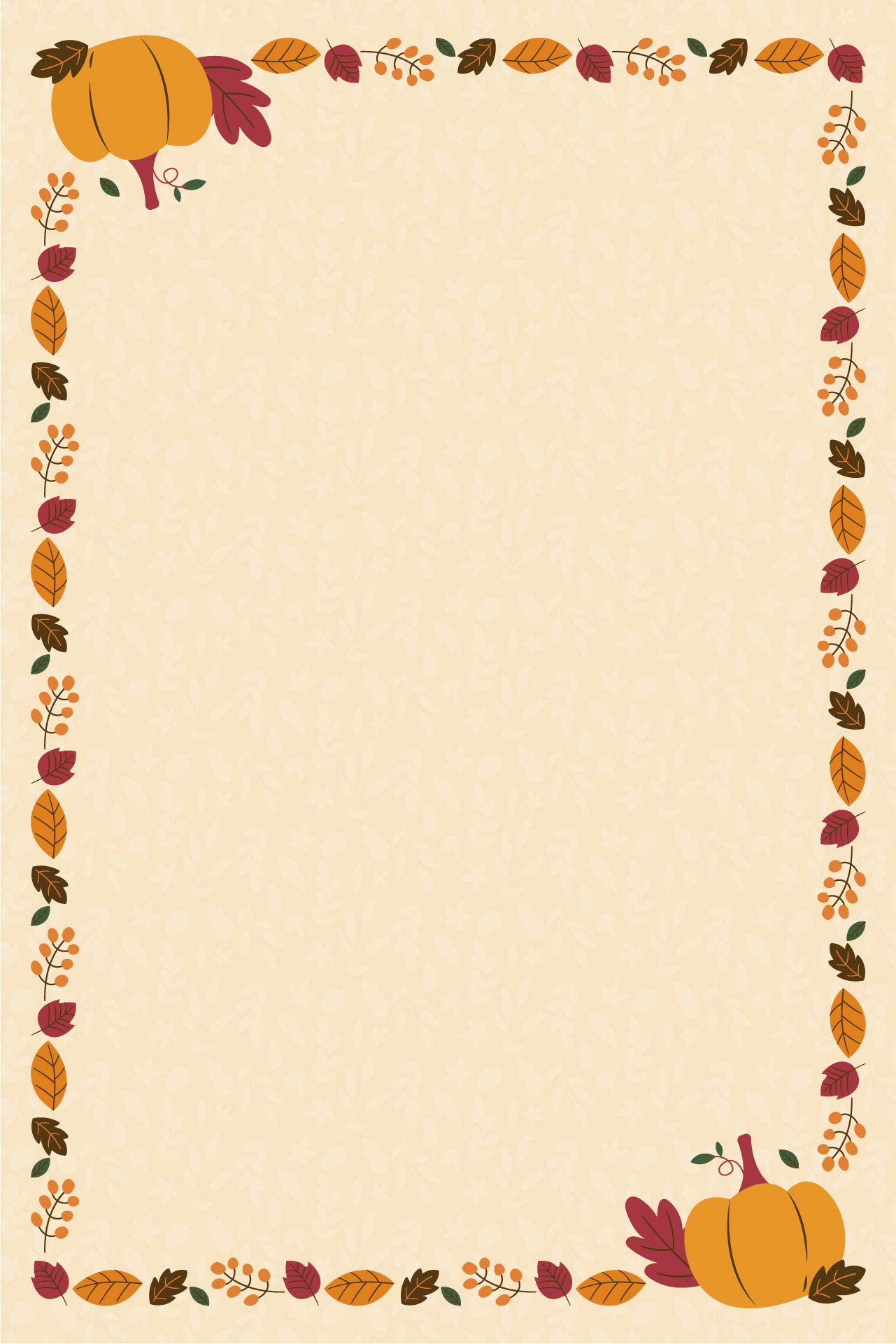  Pumpkin Border Paper Printable