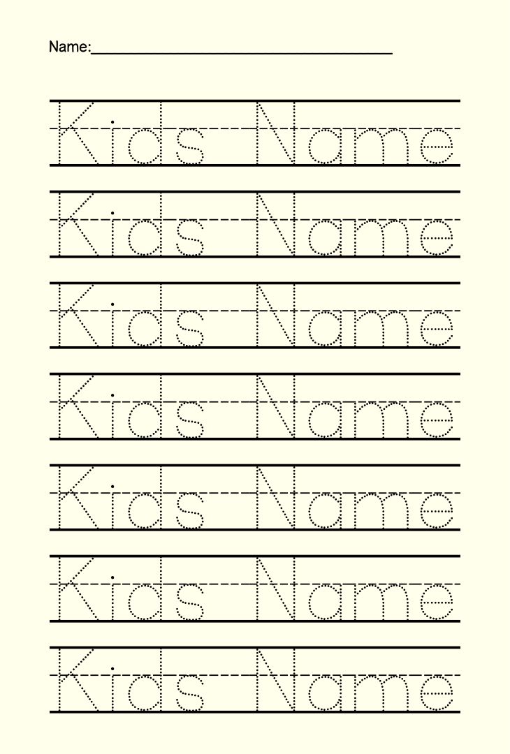 Preschool Name Tracing Printable