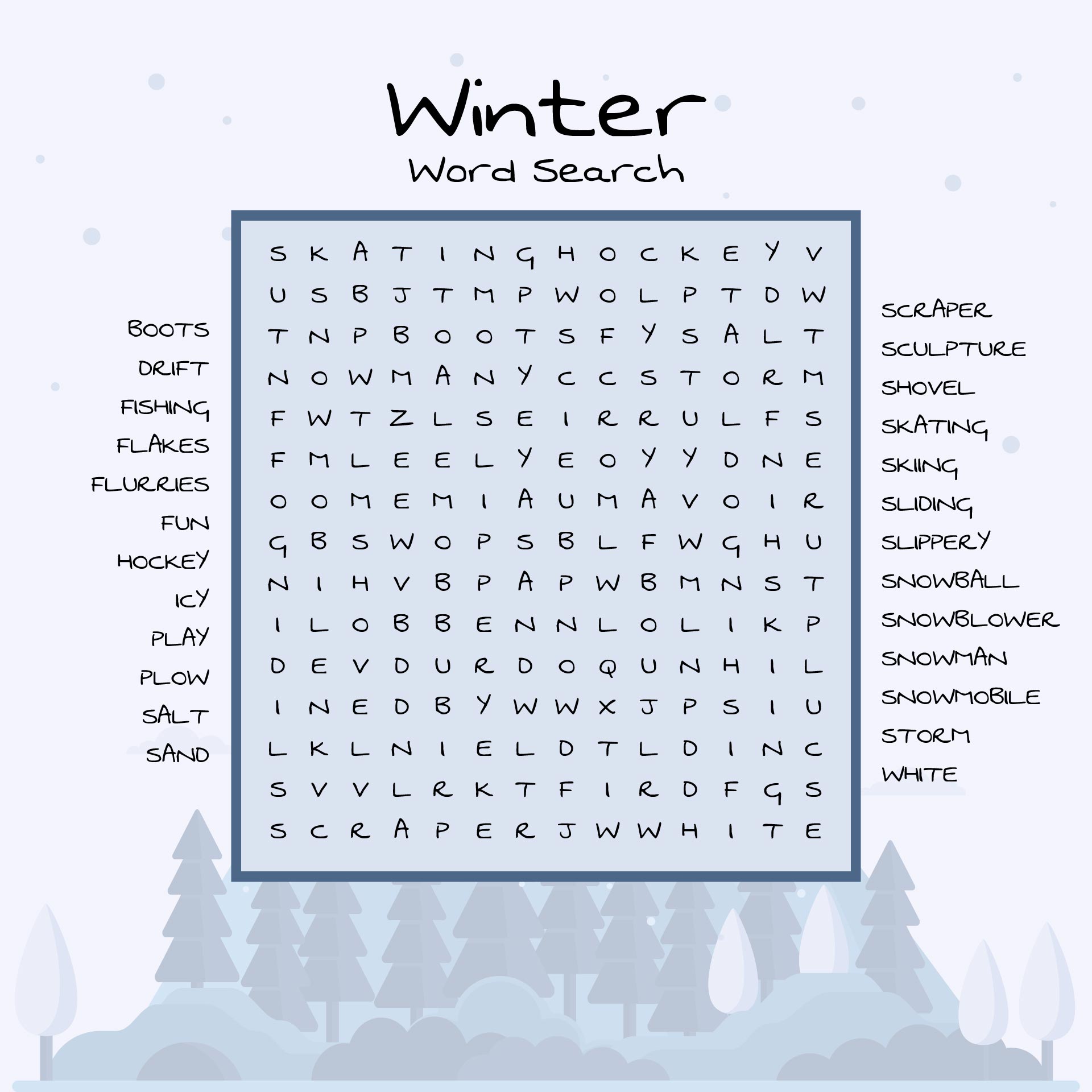 Free Make A Word Search Printable