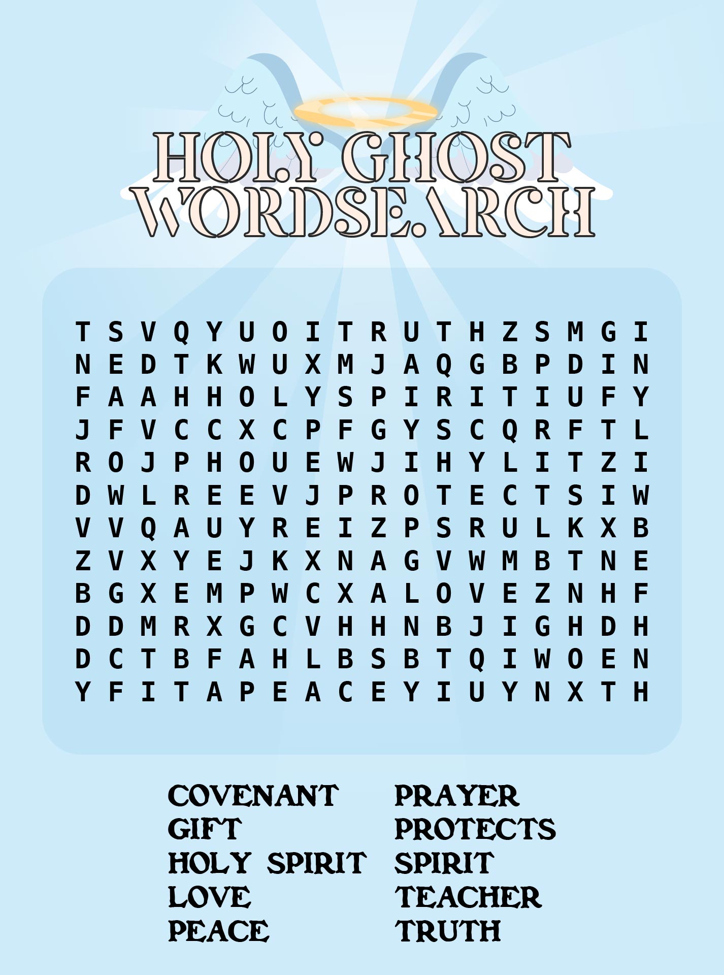 LDS Holy Ghost Word Search