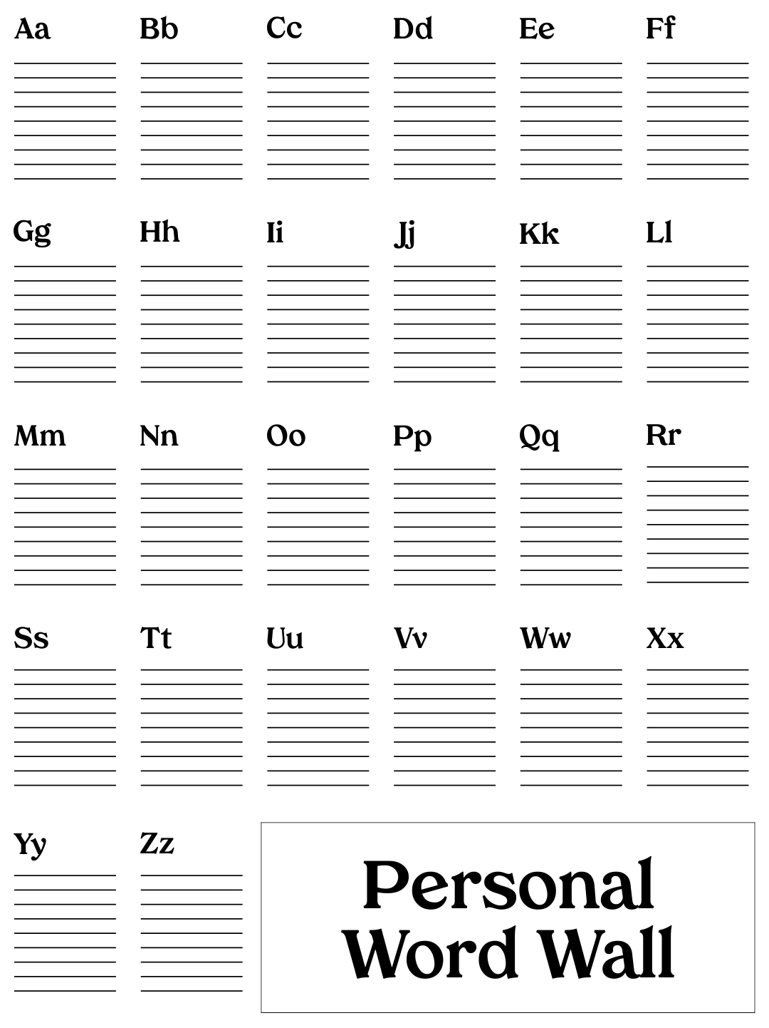 21 Best Personal Word Wall Printable - printablee.com Inside Blank Word Wall Template Free